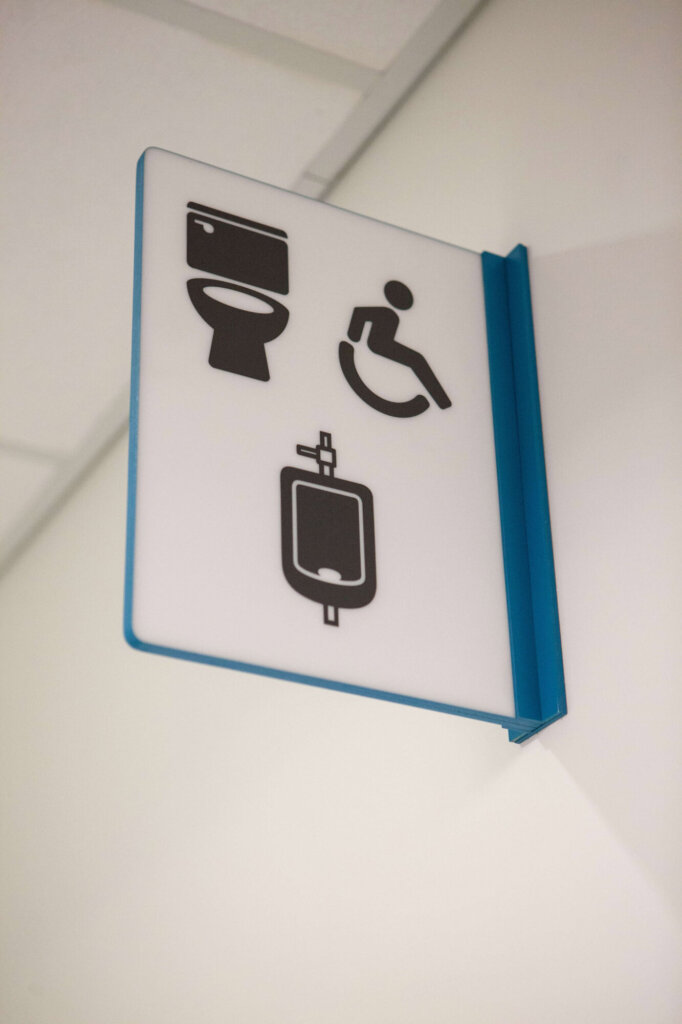 Example of amenity directional signage with pictograms