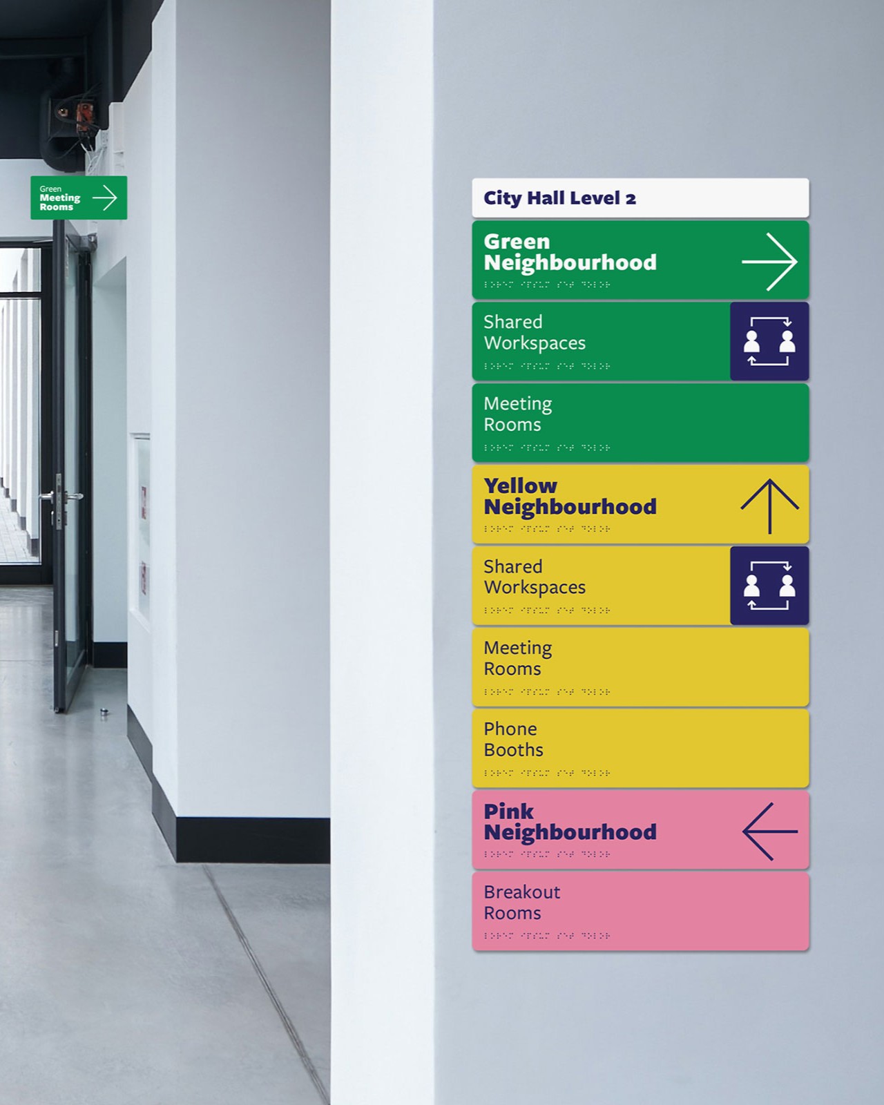 Interior directional signage.