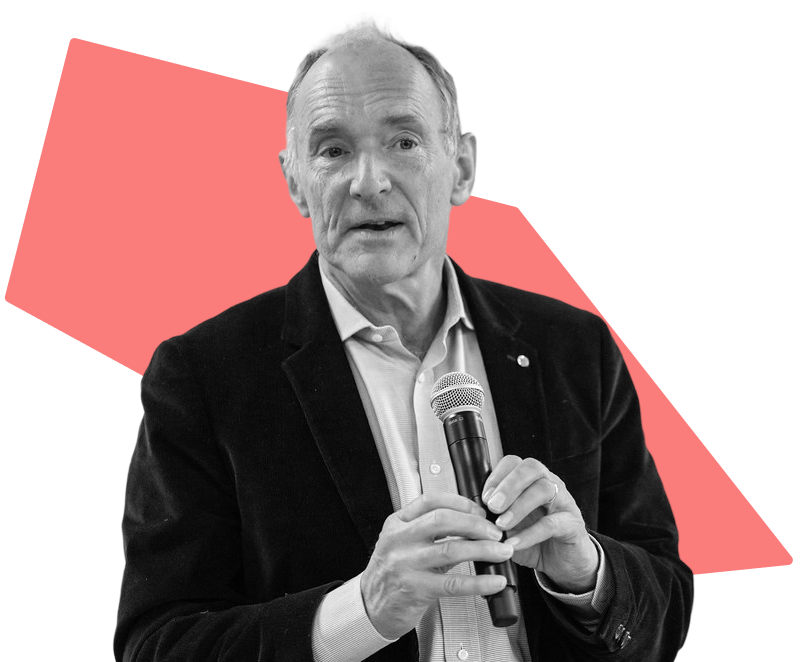 Man holding talking and holding a microphone