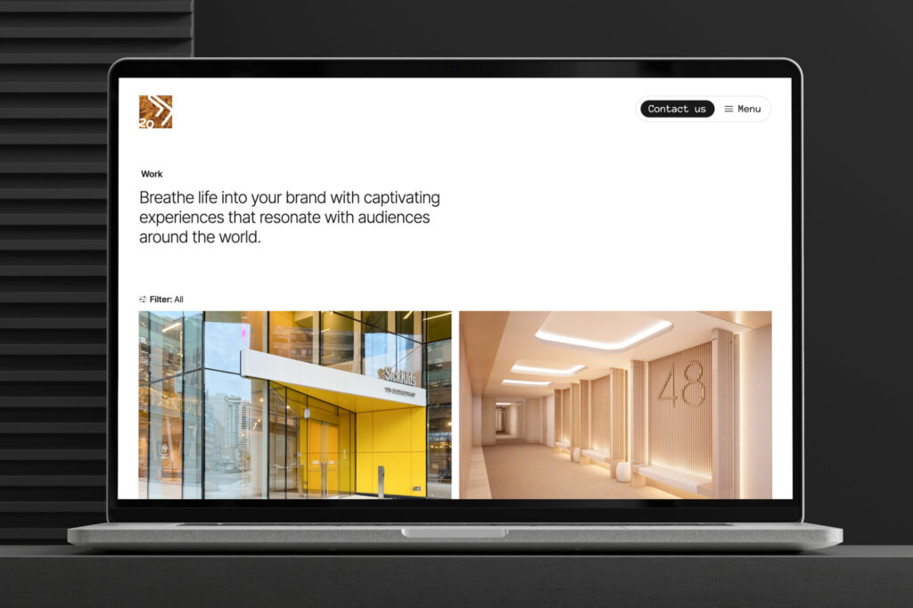Laptop displaying a webpage of Forgemedia.ca.