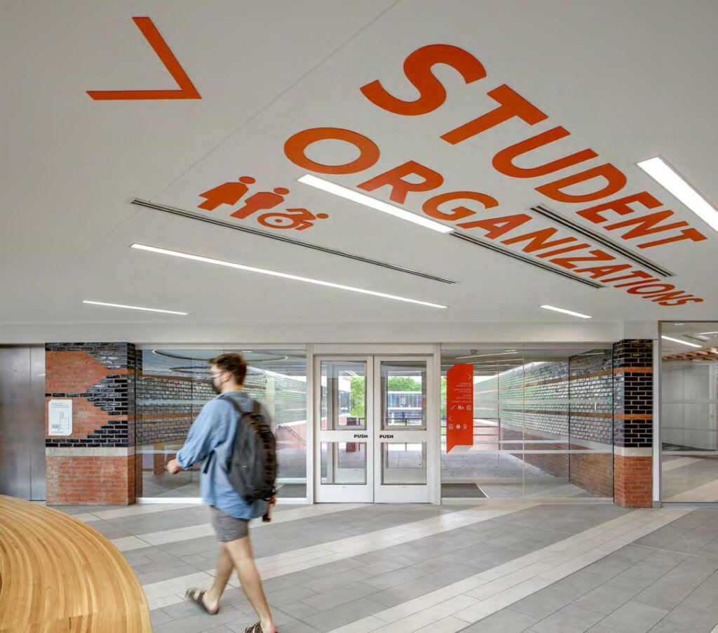 Example of large-scale ceiling graphic.