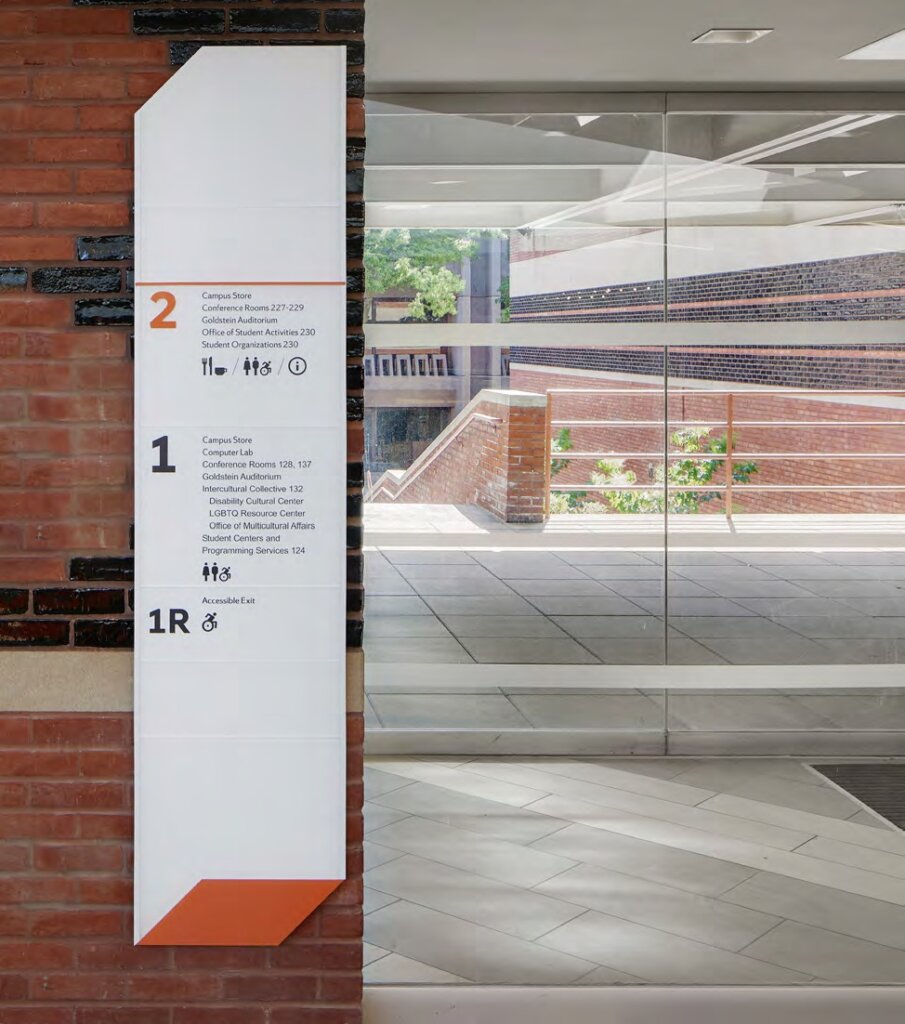 Exterior directional sign.