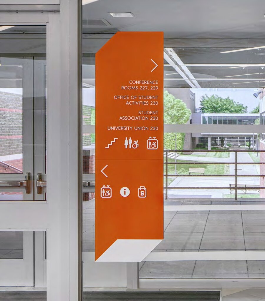 Exterior directional sign.