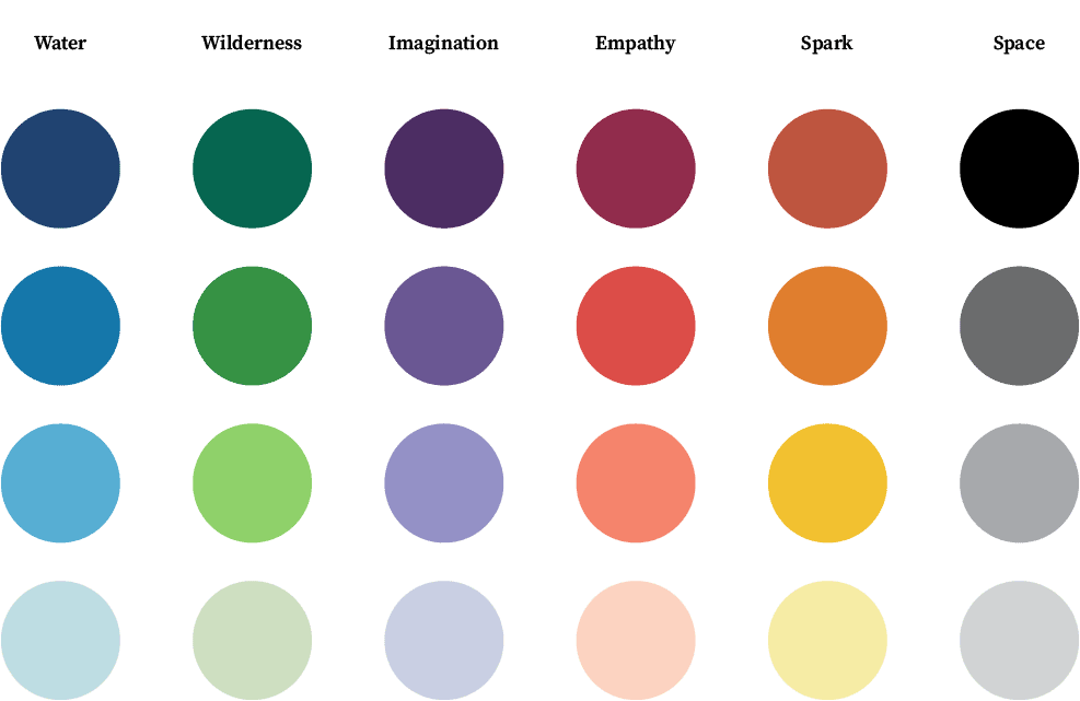 Colour palette for the brand.