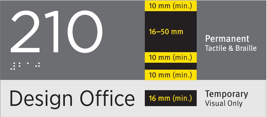 Example of tactile office signage