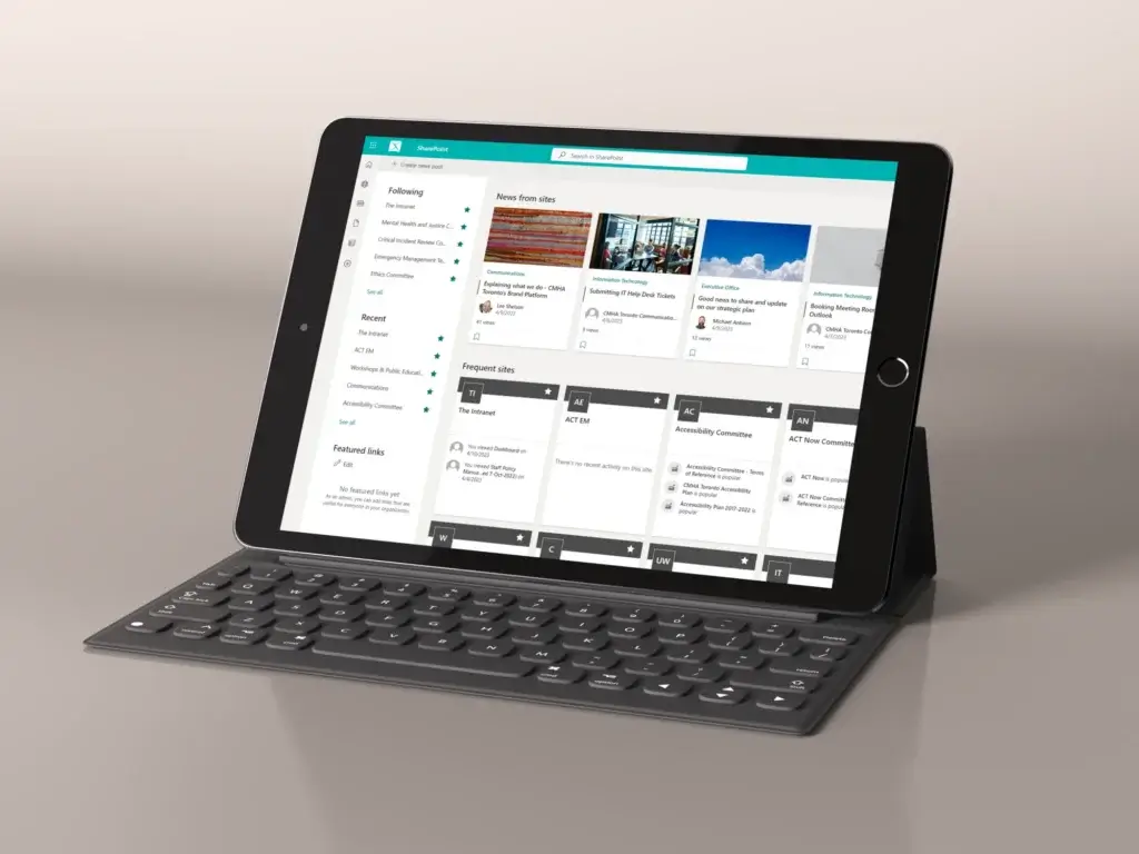 The Canadian Mental Health Association website shown on a tablet